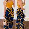 Macacão longo Com Cintura Alta Moda Casual Primavera 2024
