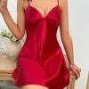 Camisola de Cetim Gola V Cindy