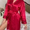 Robe Acetinado Com Cinto Marina