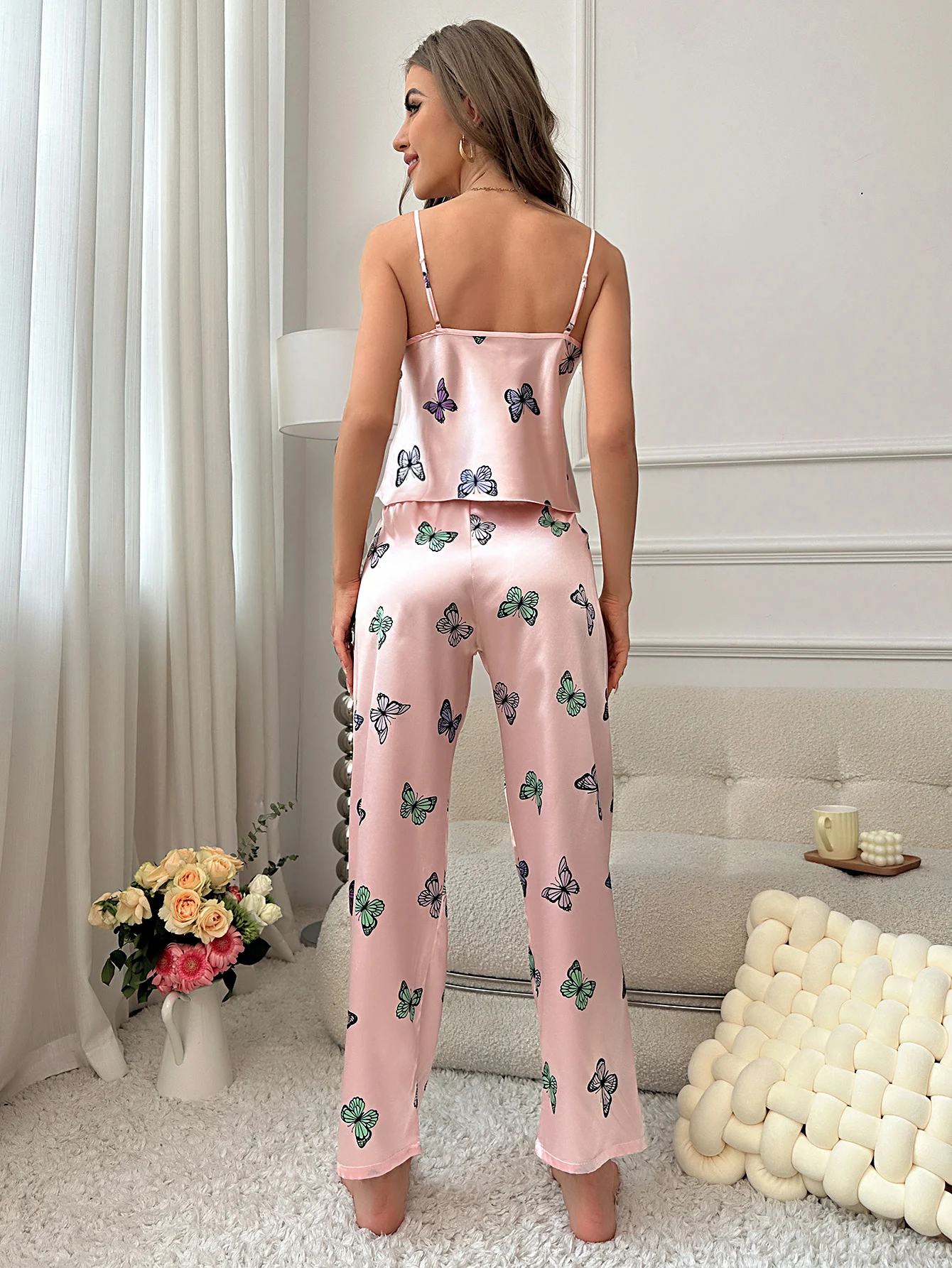 Conjunto de Pijama com Estampa Borboleta Rosa - Image 2