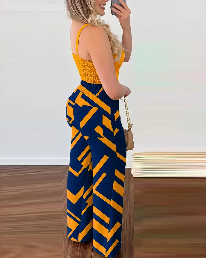 Macacão longo Com Cintura Alta Moda Casual Primavera 2024 - Image 3