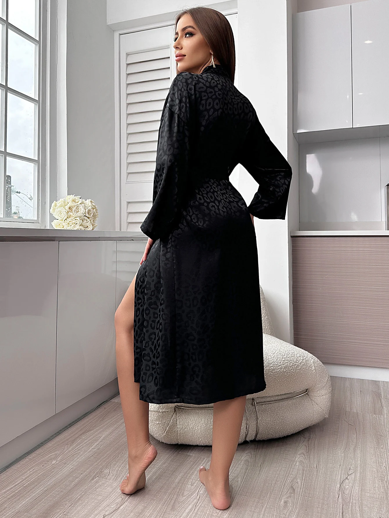 Robe Manga Longa Com Cinto Amanda - Image 2