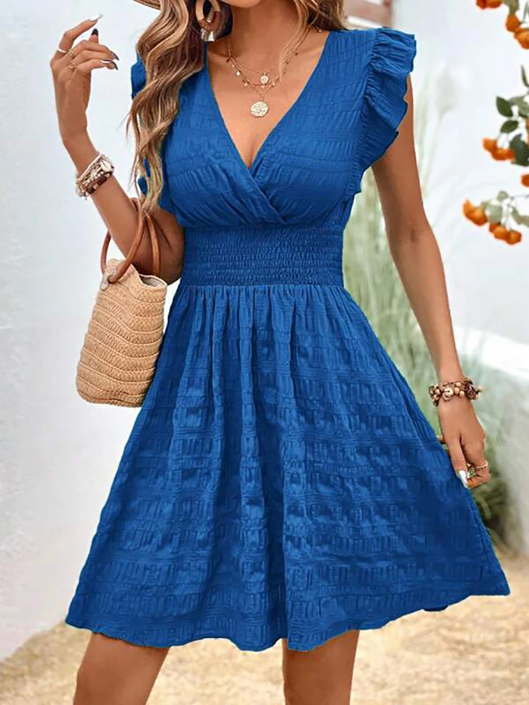 Vestido Curto Casual Decote em V Lançamento 2024 - Image 2