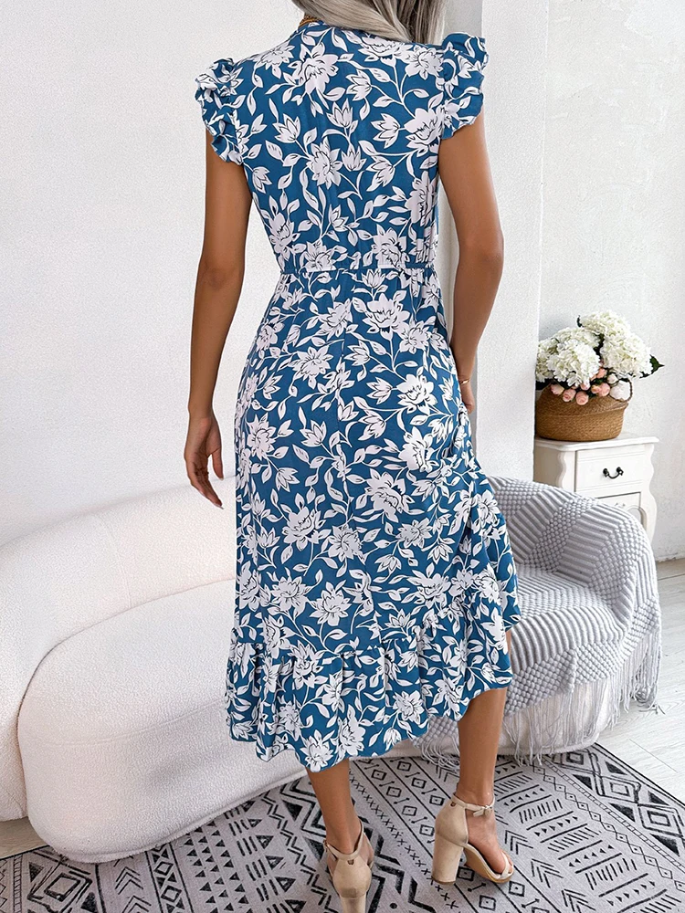 Vestido Midi Plissado Floral Coleção Amanda 2024 - Image 4