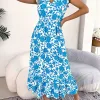 Vestido Midi Plissado Floral Coleção Amanda 2024