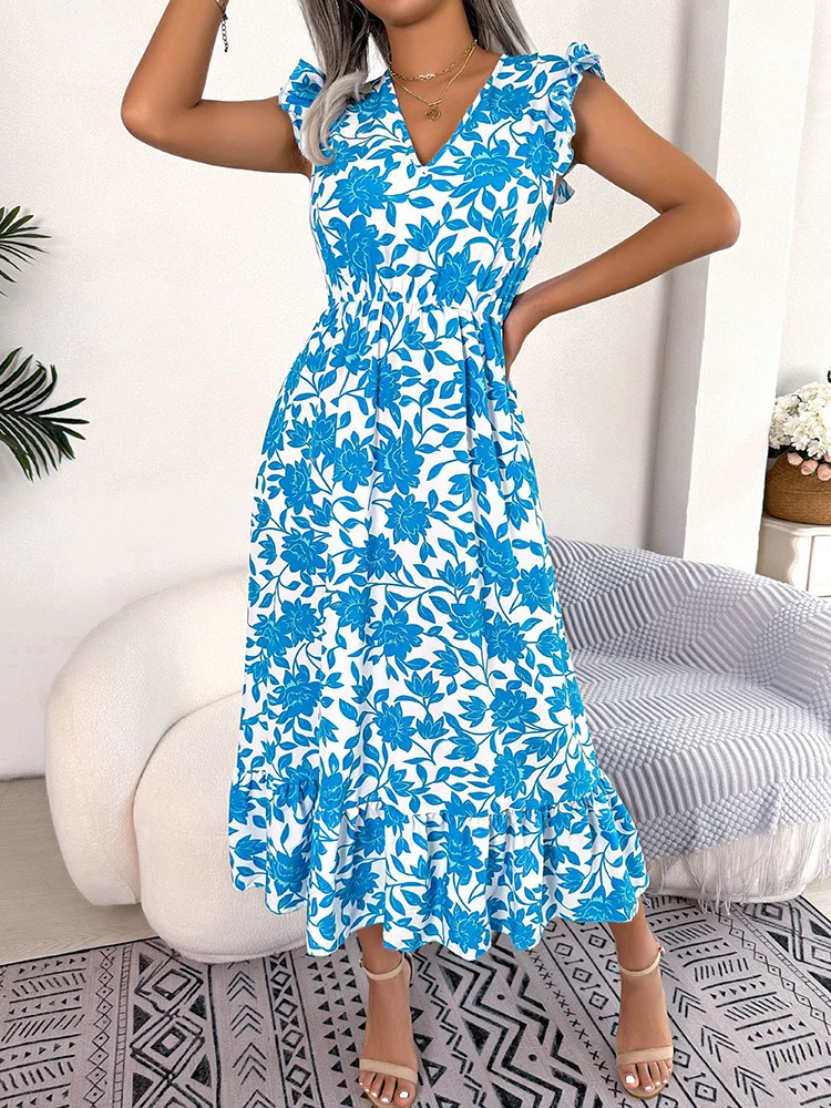 Vestido Midi Plissado Floral Coleção Amanda 2024