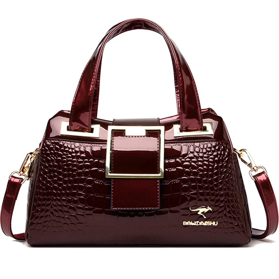 Bolsa de Luxo Couro Estilo Crocodilo - Image 6