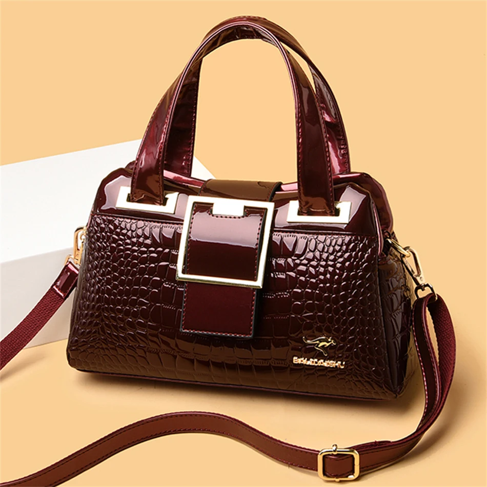 Bolsa de Luxo Couro Estilo Crocodilo - Image 2