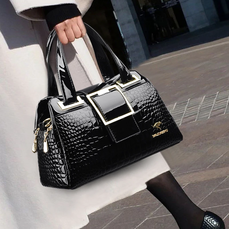 Bolsa de Luxo Couro Estilo Crocodilo