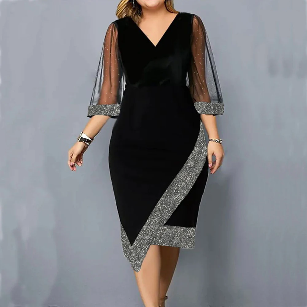 Vestido Vintage Elegante Para Festas - Plus Size
