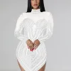 Vestido Curto de Malha Cristal Brilhante Esther