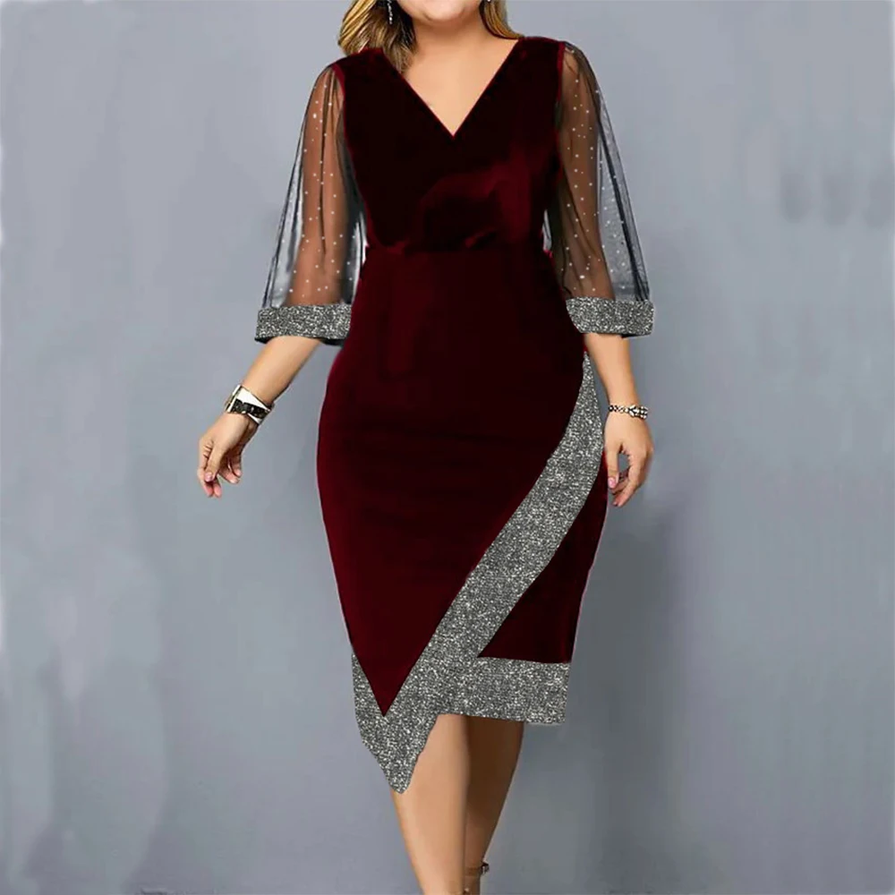 Vestido Vintage Elegante Para Festas - Plus Size - Image 4