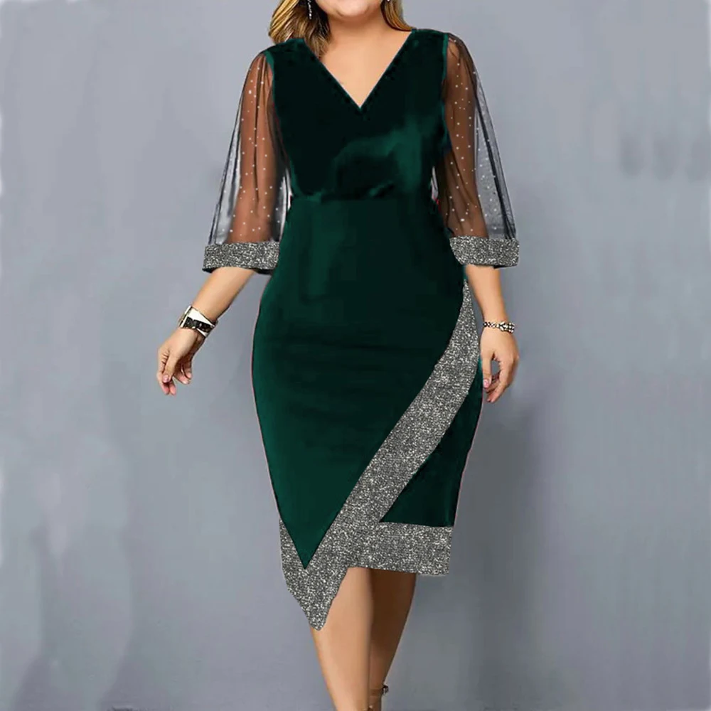 Vestido Vintage Elegante Para Festas - Plus Size - Image 3