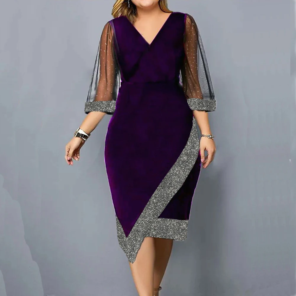Vestido Vintage Elegante Para Festas - Plus Size - Image 2