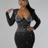 Mini Vestido de Luxo Mulheres Glamorosas e Sensuais