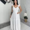 Vestido Longo Luxo Branco Thalissa