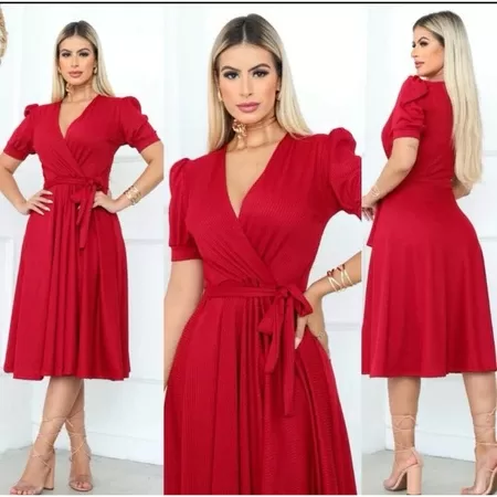Vestido de Luxo com Manga Princesa e Saia Rodada - Image 5