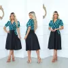 Vestido de Luxo com Manga Princesa e Saia Rodada