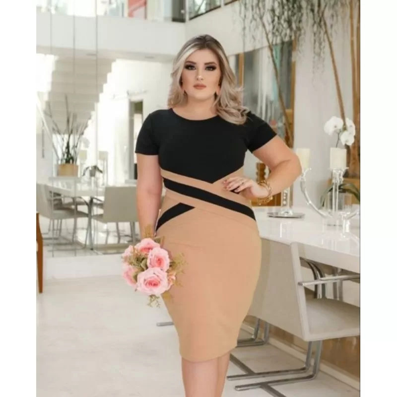 Vestido Midi Detalhe em X Moda Evangélica